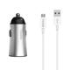 Φορτιστής αυτοκινήτου Yookie PC1, 5V/2.4A, 12/24V, Με Micro USB καλώδιο, 2 x USB, Διαφορετικα χρωματα - 40134
