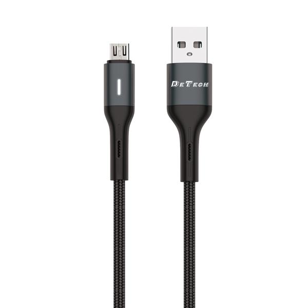Kαλώδιο δεδομένων DeTech DE-C38M, Micro USB, 1.0m, Μαυρο - 40197