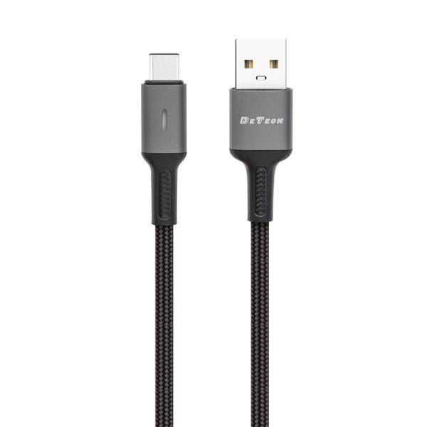 Kαλώδιο δεδομένων DeTech DE-C39C, Type-C, 1.0m, Μαυρο - 40202