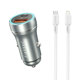 Φορτιστή αυτοκινήτου Earldom ES-CC29, 30W, USB QC3.0, PD, με καλώδιο Lightning - PD, Αργυροειδής - 40352