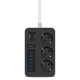 Πολύπριζο Earldom ES-SC07, 3 Θέσεων, CEE 7/3, 6 x USB, 2m., Μαυρο - 40378