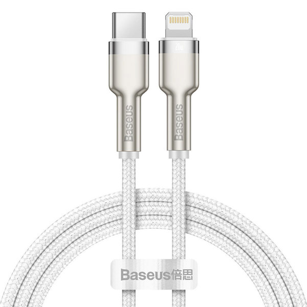 Data cable Baseus Cafule, Type-C - Lightning, 20W, 1.0m, White - 40476