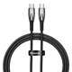 Data cable Baseus Glimmer, Type-C - Type-C, 100W, PD, 1.0m, Black - 40483