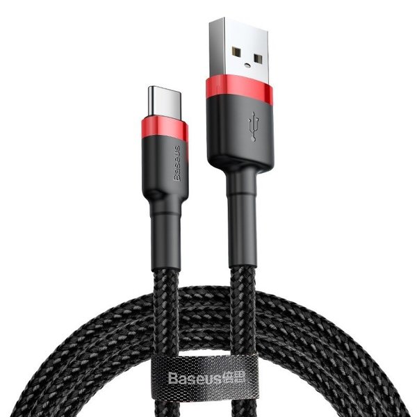 Data cable Baseus Cafule, Type-C, 3.0A, 1.0m, Black - 40490