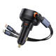 Car socket charger Baseus Enjoyment Pro, 60W, With Type-C and Lightning cable, Black - 40498