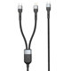Καλώδιο φόρτισης DeTech DE-49CCL, 2 in 1, Type-C - Type-C, Lightning, 1.0m, Black - 40514