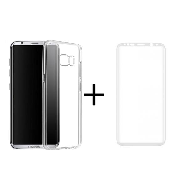3D προστατευτικό γυαλιού + θήκη, Remax Crystal, για Samsung Galaxy S8, λευκό - 52302
