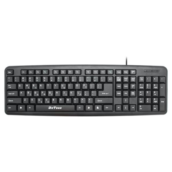 Πληκτρολόγιο DeTech DE6149UG, USB, Ελληνική διάταξη, Μαύρο - 6190