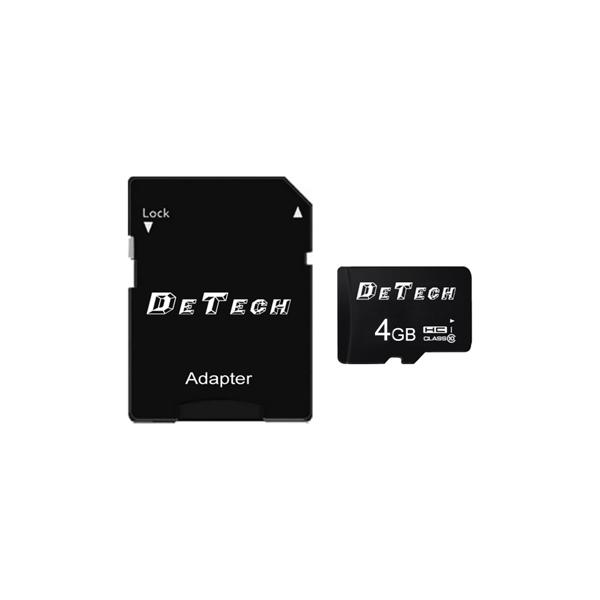 Memory card DeTech Micro SDHC-I, 4GB, Class 10 + Adapter - 62041