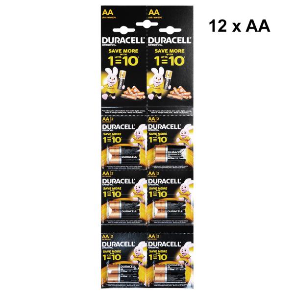 Alkaline batteries Duracell AA, LR6/MN1500, 1.5V, 12pcs. - 87048