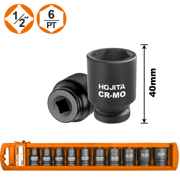 HOJITA Καρυδάκια εξάγωνα 1/2'' HOJITA σετ 10 τεμ.