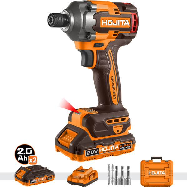 HOJITA Παλμικό κατσαβίδι HOJITA Brushless 285Nm μπαταρίας 20V Βαλιτσάκι