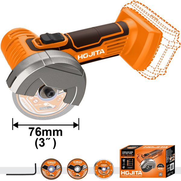 HOJITA Γωνιακός τροχός HOJITA  mini 76mm μπαταρίας 20V SOLO