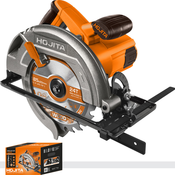 Hojita Δισκοπρίονο Ξύλου 1600W, 185mm, Με Ρυθμιζόμενο Βάθος & Γωνία Κοπής, 5000rpm