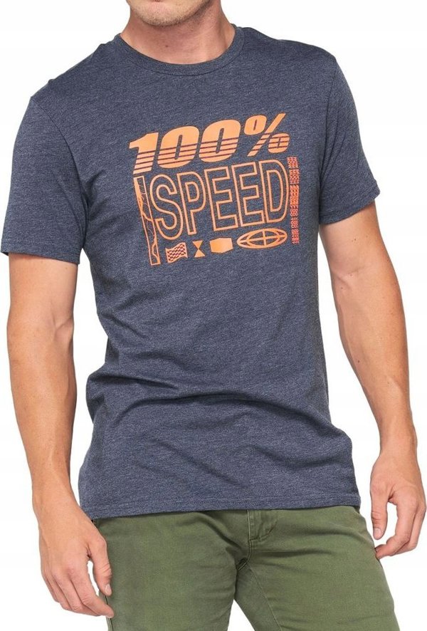 100% T-shirt 100% TRADEMARK κοντομάνικο navy heather μέγεθος L (NEW)