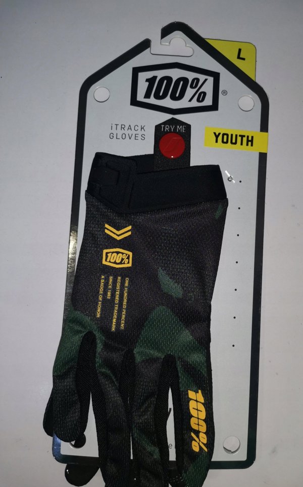 100% Γάντια 100% ITRACK Youth Glove sentinel black μέγεθος M (μήκος χεριού 150-160 mm) (NEW)