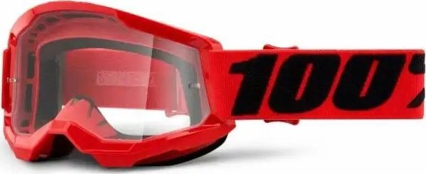 100% Gogle 100% STRATA 2 JUNIOR RED (Διαφανής Αντιθαμβωτικός Φακός, LT 88%-92%) (ΝΕΟ)