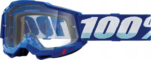 100% Goggle Accuri 2 Μπλε, Με Διαφανή Αντιθαμβωτικό Φακό (Light Transmission 88%-92%)