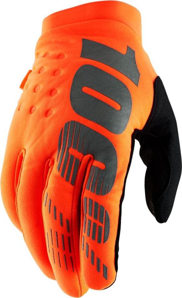 100% Γάντια 100% BRISKER Glove φλουο πορτοκαλί μαύρο μέγεθος S (μήκος χεριού 181-187 mm) (NEW)