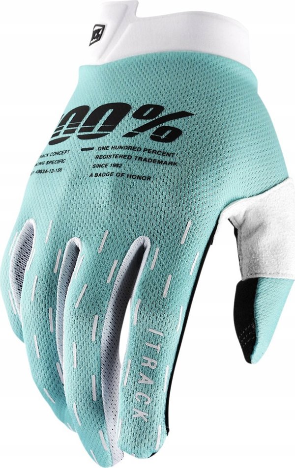 100% Γάντια 100% ITRACK Glove aqua μέγεθος L (μήκος χεριού 193-200 mm) (NEW)