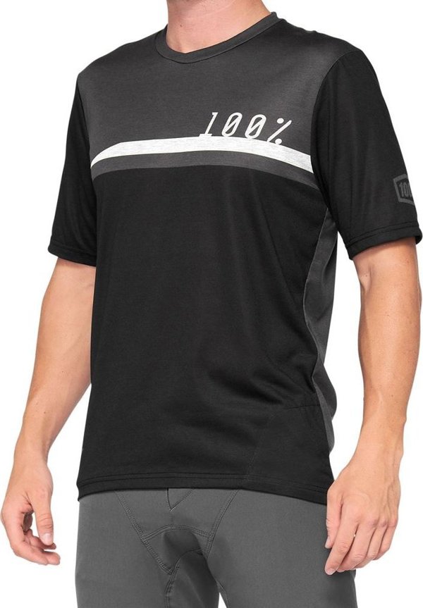100% Ανδρική μπλούζα 100% AIRMATIC Jersey κοντό μανίκι μαύρο ανθρακί μέγεθος XL (NEW 2021)