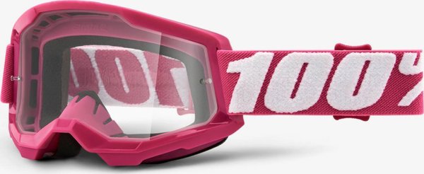 100% Γυαλιά Motocross Strata 2 Fletcher, Διαφανής Αντιθαμβωτικός Φακός, Φούξια
