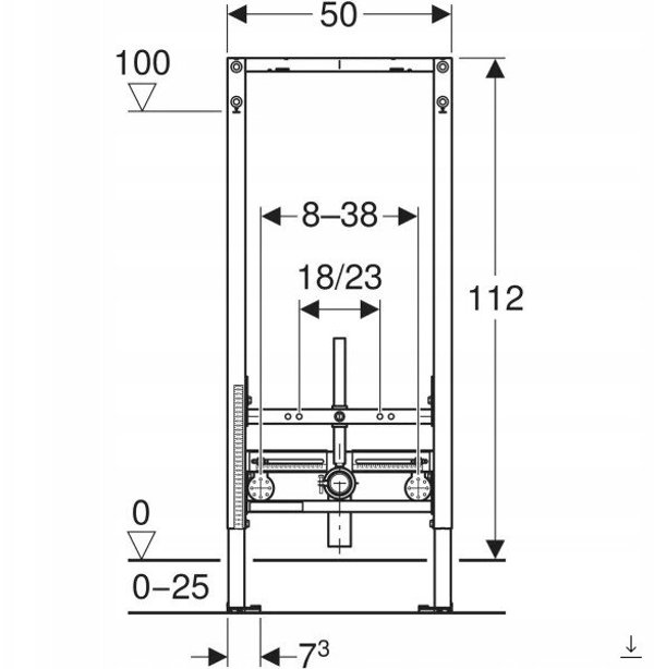 111.510.00.2 / GEBERIT / Εντοιχιζόμενο Σταντ Duofix για Μπιντέ, 112 εκ, Universal