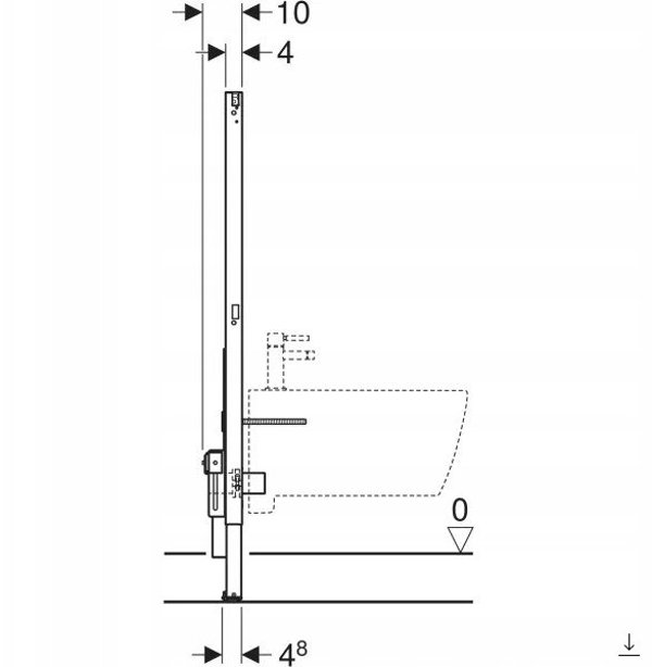 111.510.00.2 / GEBERIT / Εντοιχιζόμενο Σταντ Duofix για Μπιντέ, 112 εκ, Universal