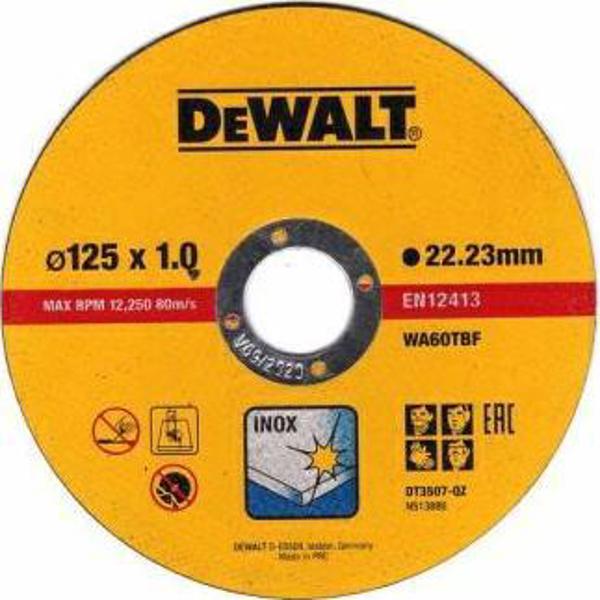 Dewalt 14 Degrees East Δίσκος Κοπής για Ανοξείδωτο Χάλυβα 125x1.0x22.23mm