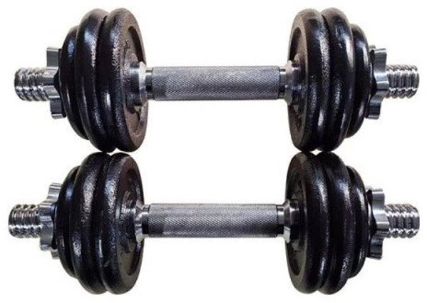 15KG CAST IRON DUMBBELL SET