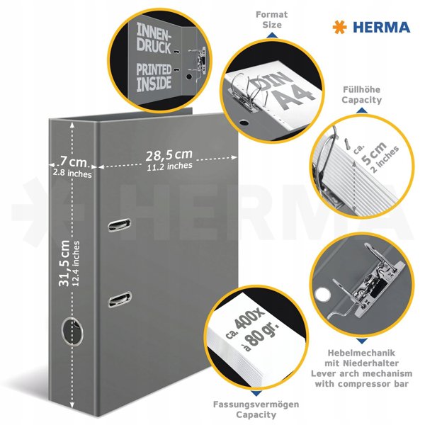 Herma Κλασέρ Αρχειοθέτησης 1x5 Standard, Πολύχρωμο Σετ 5 Τεμαχίων, 20110