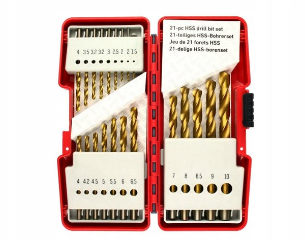 21PCS ΣΕΤ ΤΡΥΠΑΝΙΩΝ HSS ΕΠΙΚΑΛΥΜΜΕΝΑ ΜΕ ΤΙΤΑΝΙΟ