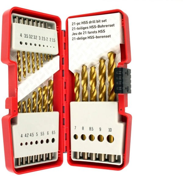 21PCS ΣΕΤ ΤΡΥΠΑΝΙΩΝ HSS ΕΠΙΚΑΛΥΜΜΕΝΑ ΜΕ ΤΙΤΑΝΙΟ