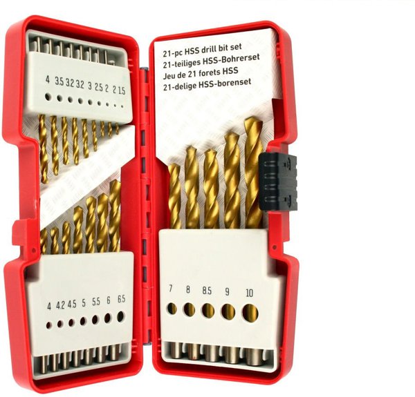 21PCS ΣΕΤ ΤΡΥΠΑΝΙΩΝ HSS ΕΠΙΚΑΛΥΜΜΕΝΑ ΜΕ ΤΙΤΑΝΙΟ