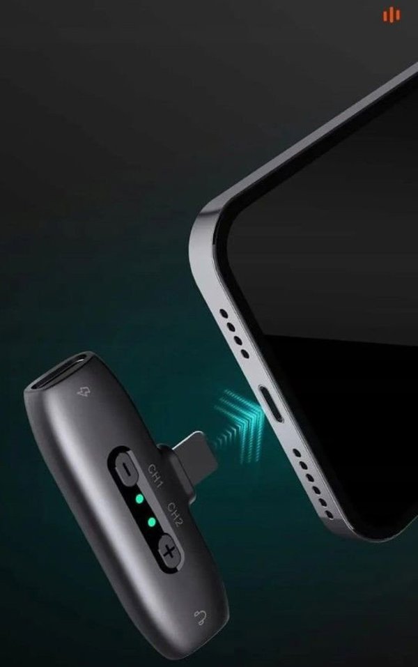 2x Ασύρματο Μικρόφωνο + Θήκη Φόρτισης 2TX 1RX Hohem / Mic-01 / USB-C TYPE-C