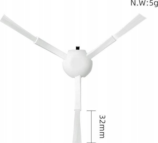 2x Πλευρική Βούρτσα Καθαρισμού για Xiaomi Mi Robot 1c Stytj01zhm / Λευκό