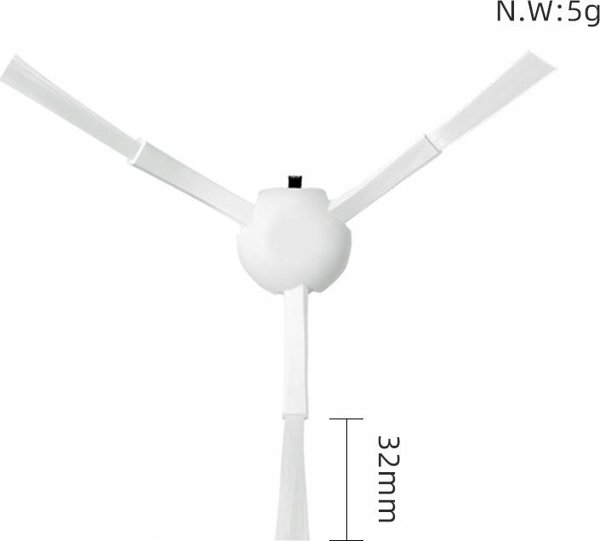 2x Πλευρική Βούρτσα Καθαρισμού για Xiaomi Mi Robot 1c Stytj01zhm / Λευκό