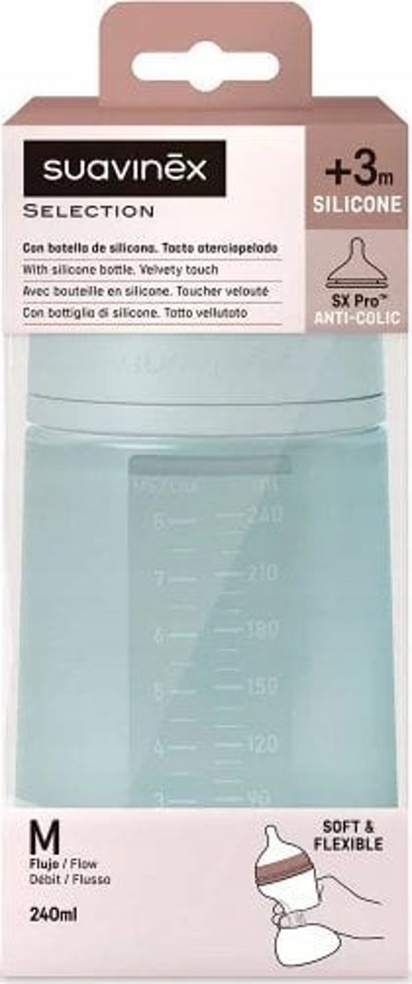 308071-ΜΠΟΥΚΑΛΙ ΣΙΛΙΚΟΝΗΣ 240ML/SX PRO ΜΕΣΑΙΑ ΡΟΗ/ΜΠΛΕ/NWE ALL SILICONE