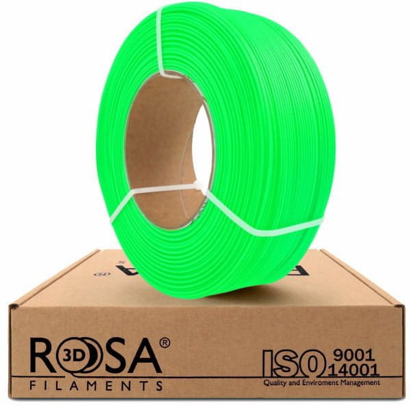 3D πλαστικό PLA πράσινο (neon green) 1.75mm 1kg refill συσκευασία Rosa3D