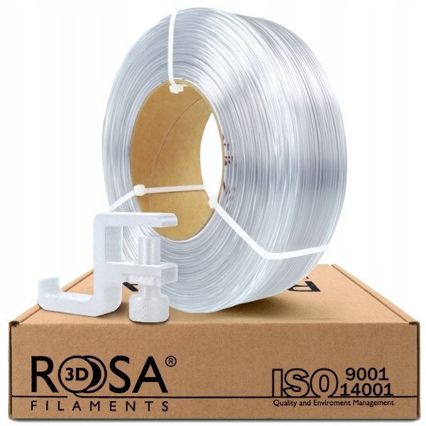 3D πλαστικό PCTG διαφανές 1.75mm 1kg refill συσκευασία Rosa3D