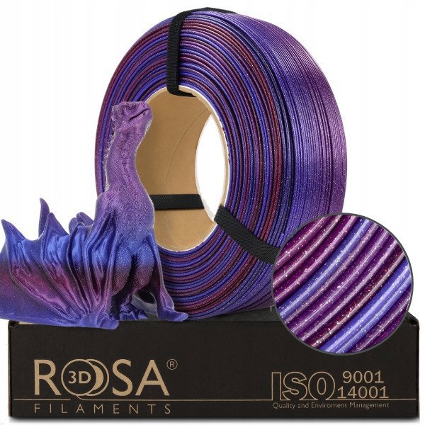 3D πλαστικό PLA γυαλιστερό πολύχρωμο (Galaxy rainbow Andromeda) 1kg refill συσκευασία Rosa3D