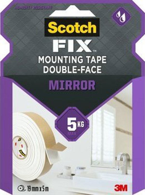 3M Ταινία Στερέωσης Καθρέφτη Scotch Διπλής Όψης, Ανθεκτική για Καθρέφτες και Μπάνιο, 5m