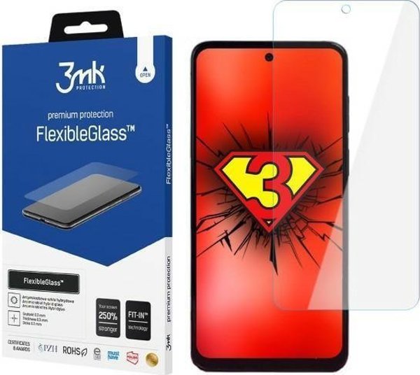 3MK FlexibleGlass Προστατευτικό Οθόνης για Motorola Moto G53, Εύκαμπτο Υβριδικό Γυαλί, Αντιβακτηριδιακό, Διαφανές