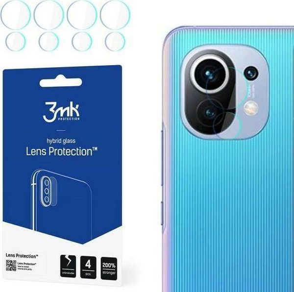 3MK Προστατευτικό Φακού Κάμερας FlexibleGlass για Xiaomi Mi 11 5G, 4 Τεμάχια, 0.2mm, 7H