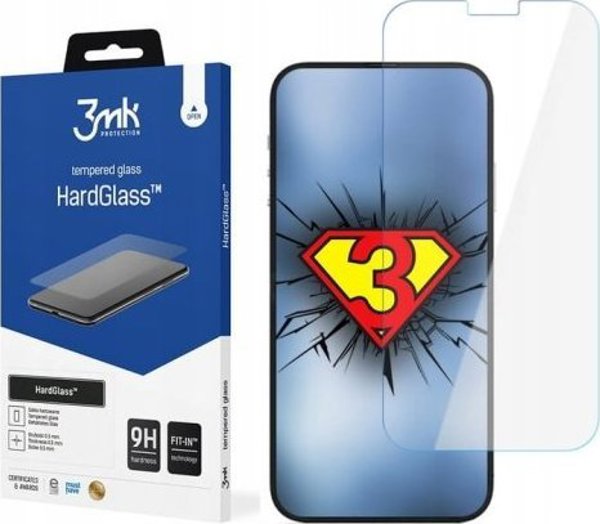 3MK HardGlass Προστατευτικό Γυαλί για Apple iPhone 14 / 14 Pro, Αντικραδασμικό, Διαφανές