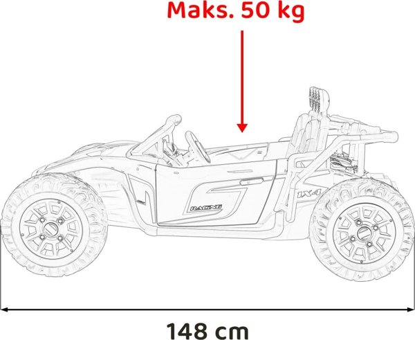 4M Αυτοκίνητο με μπαταρία Όχημα Buggy Racing 5 Μαύρο 24V