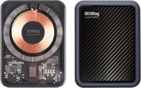 4smarts 4smarts UltiMag, 5000 mAh, Λιθίου Πολυμερούς (LiPo), Προσαρμοστική Γρήγορη Φόρτιση, Γρήγορη Φόρτιση 3.0, Ασύρματη φόρτιση, Άνθρακας