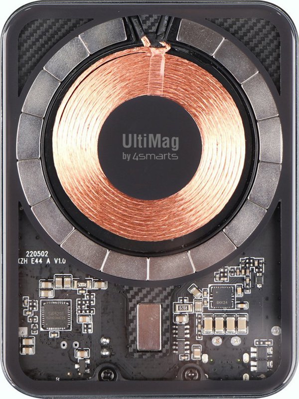 4smarts 4smarts UltiMag, 5000 mAh, Λιθίου Πολυμερούς (LiPo), Προσαρμοστική Γρήγορη Φόρτιση, Γρήγορη Φόρτιση 3.0, Ασύρματη φόρτιση, Άνθρακας