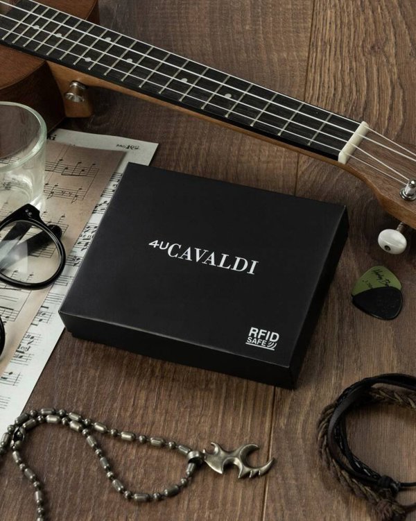 4U Cavaldi Μεγάλο, δερμάτινο ανδρικό πορτοφόλι με σύστημα RFID - 4U Cavaldi NoSize