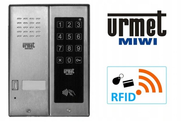Urmet Πίνακας Συνομιλίας 5025/1D-ZK-RF, 1 κουμπί κλήσης, αναγνώστης RFID, αφής κωδικός κλειδώματος